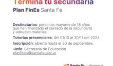 Plan FinEs SANTA FE 2024 – Terminá TU SECUNDARIA.